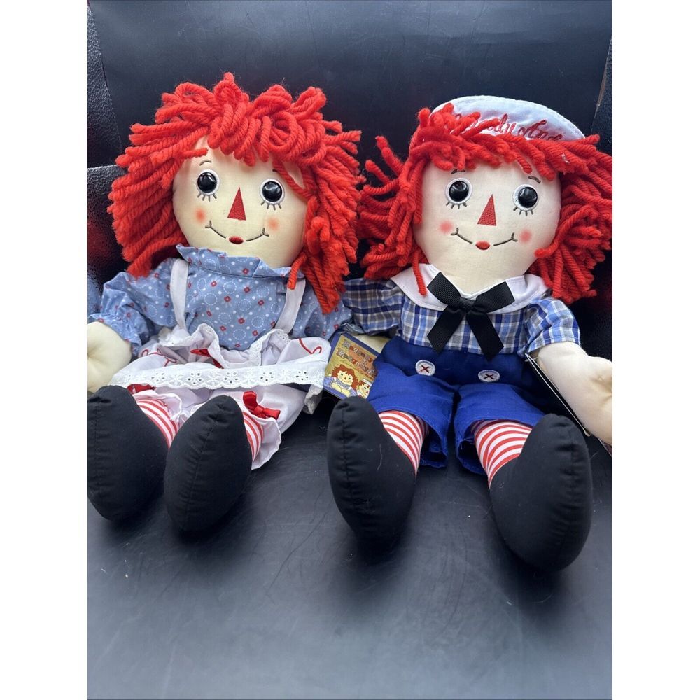 VTG Raggedy Ann & Andy Doll 17"L Soft Plush Set NWT Handmade By AURORA 2012 Pcs
